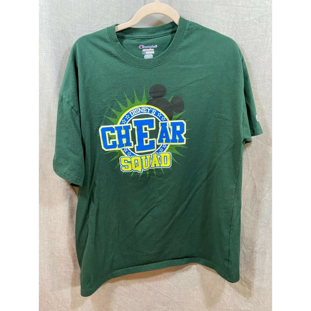 Disney´s‎ Cheer Squad Champion Shirt Adult Extra Large Green Logo Pullover Mens